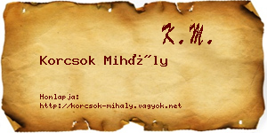 Korcsok Mihály névjegykártya
