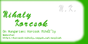 mihaly korcsok business card